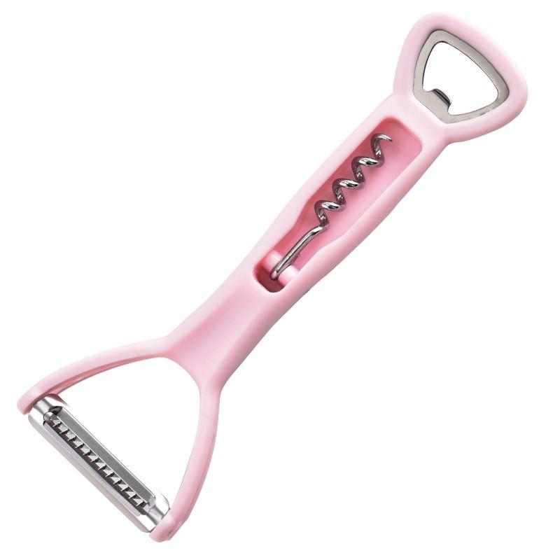 3-in-1 Kitchen Peeler Fruits Vegetables With Bottle Opener Stainless Steel PP Handle Modern Minimalist Tool