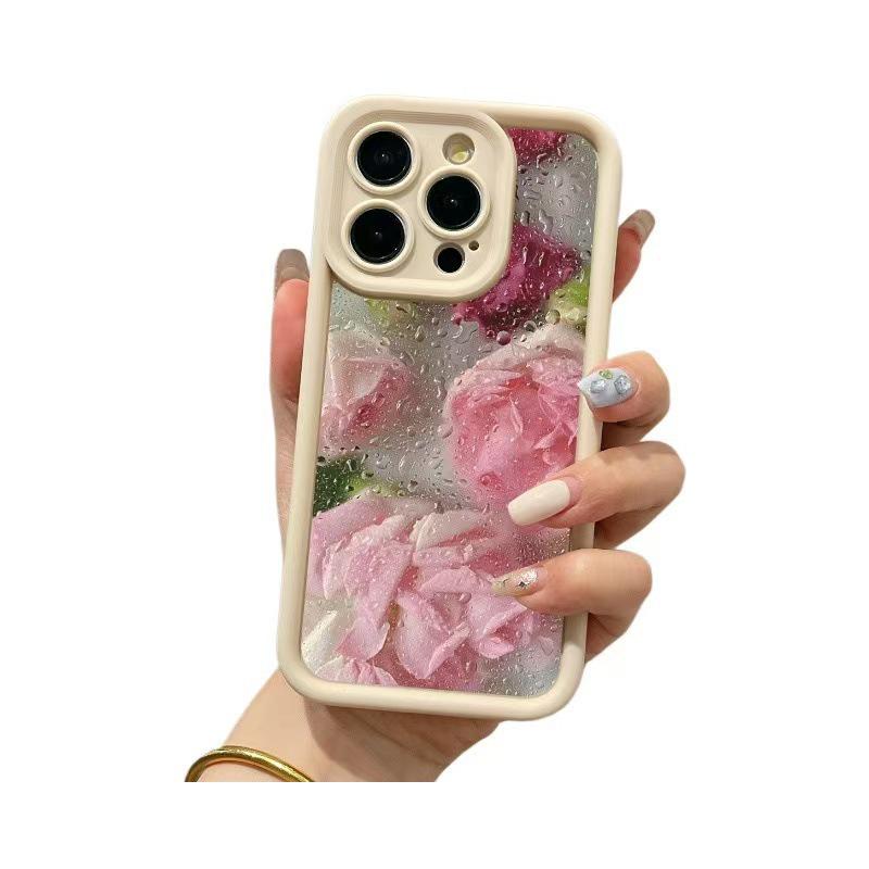 Чехол-бампер Apple iPhone 13 Pro Max с утолщенным цветочным узором в виде капли воды