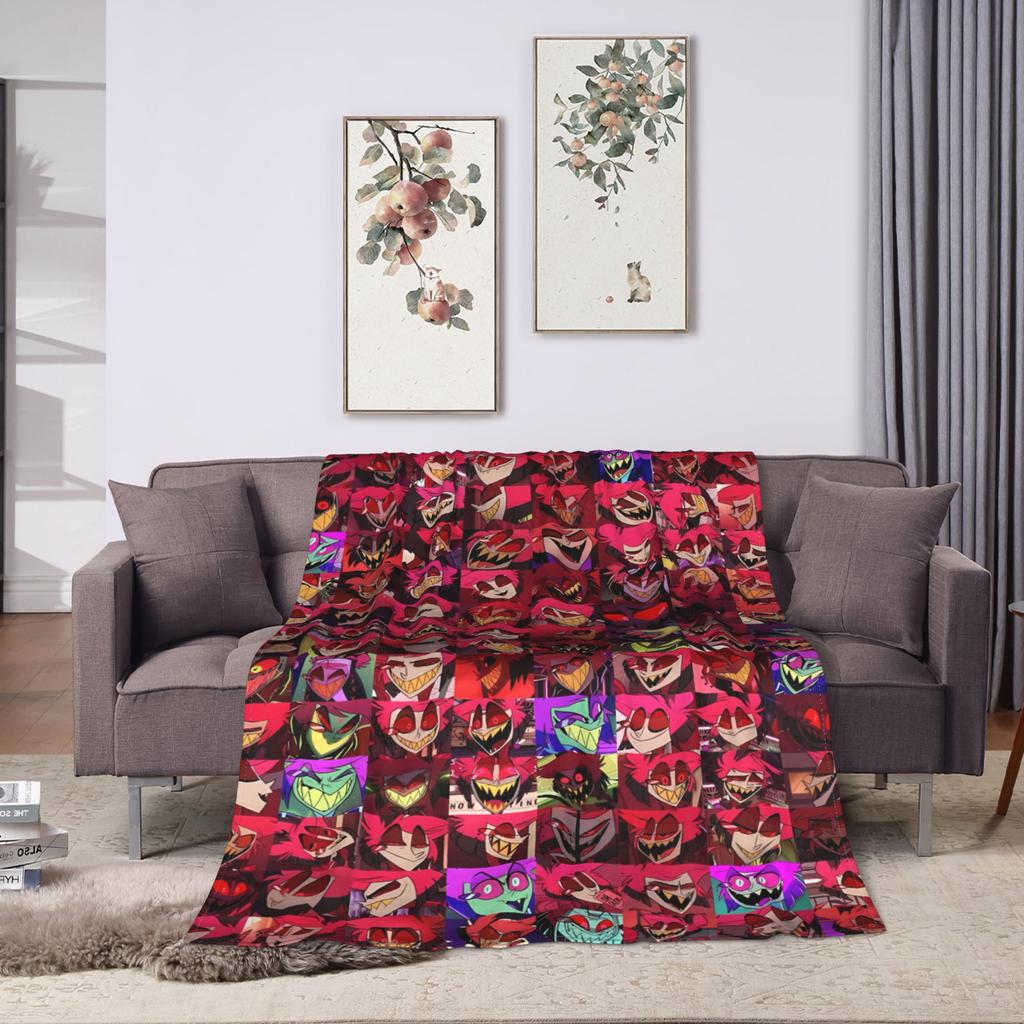 Vox Alastor Hazbin Hotels Blanket Quality Warm Soft Throw Blanket Winter Girls Boys Couch Chair Sofa Bed Funny Bedspread