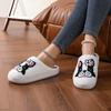 Casual Cartoon Pug Dog Slippers Cozy Warm Cotton Plush Home Slippers with Soft Fabric All-Season Slip-On House Shoes Positioning Printing Technology