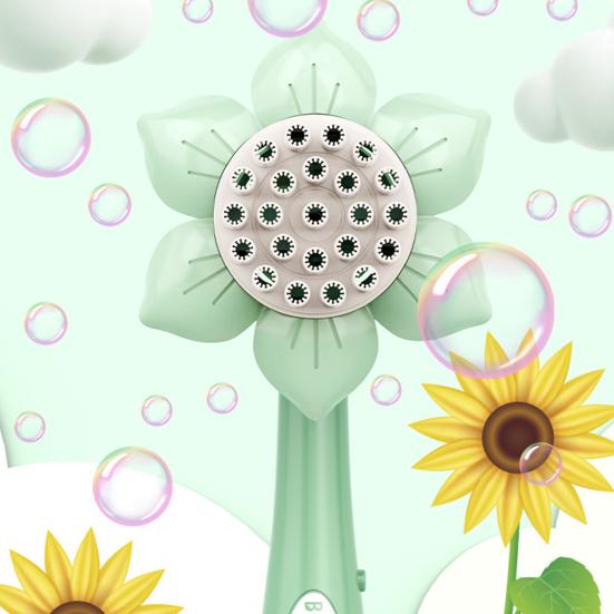 Electric Sunflower Bubble Maker Wand 23 Holes Flower Shape Kids Handheld Automatic Bubble Blower Machine Toy Boys Girls Birthday Gift