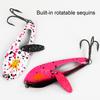5Pcs 2CM/2G 4CM/4G 6CM/10G Spinner Blade Lure with Hook Metal Rotating Sequin Spoon Spinnerbait Saltwater Freshwater Bass Fishing Accessories