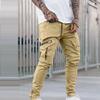2024 Новые уличные мужские повседневные свободные большие прямые спортивные брюки-карго с несколькими сумками