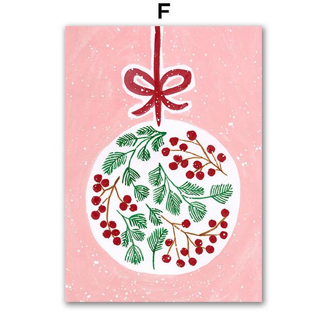 Рождественская елка Девочка Санта Клаус Машина Подарок Вечеринка Настенное искусство Холст Живопись Скандинавские постеры Принты Картина для гостиной Домашний декор