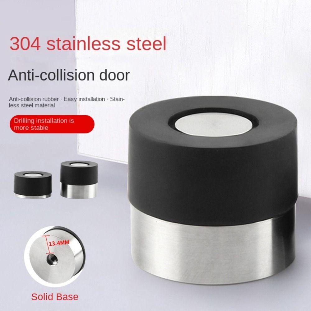 Stainless Steel Door Stopper Punching/No Punching Door Suction New Doorstop Wall Mounted
