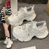 Парижские туфли на платформе с ремешком, кроссовки в стиле «папа», женские весенне-летние новые дышащие сетчатые кроссовки с круглым носком на шнуровке, повседневная спортивная обувь
