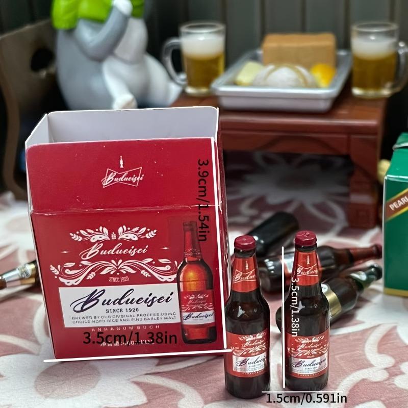 Мини-игрушка Budweiser Beer, ролевая игра 1 : 12 кукольных аксессуаров, миниатюрная сцена в стиле супермаркета с 12 мини-игрушками в виде пивных бутылок