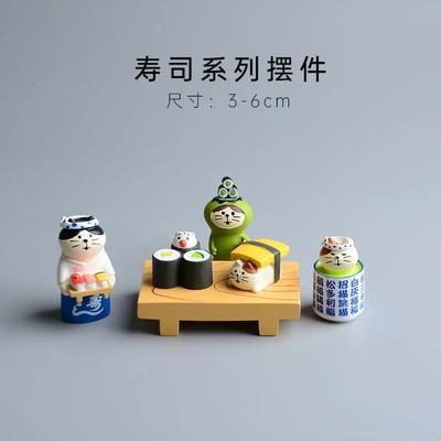 ZAKKA Миниатюры Суши Милый Кот модель Смола Рукоделие Настольные Украшения Декор Поделки Фигурки Сцена Фотография Реквизит Игрушки