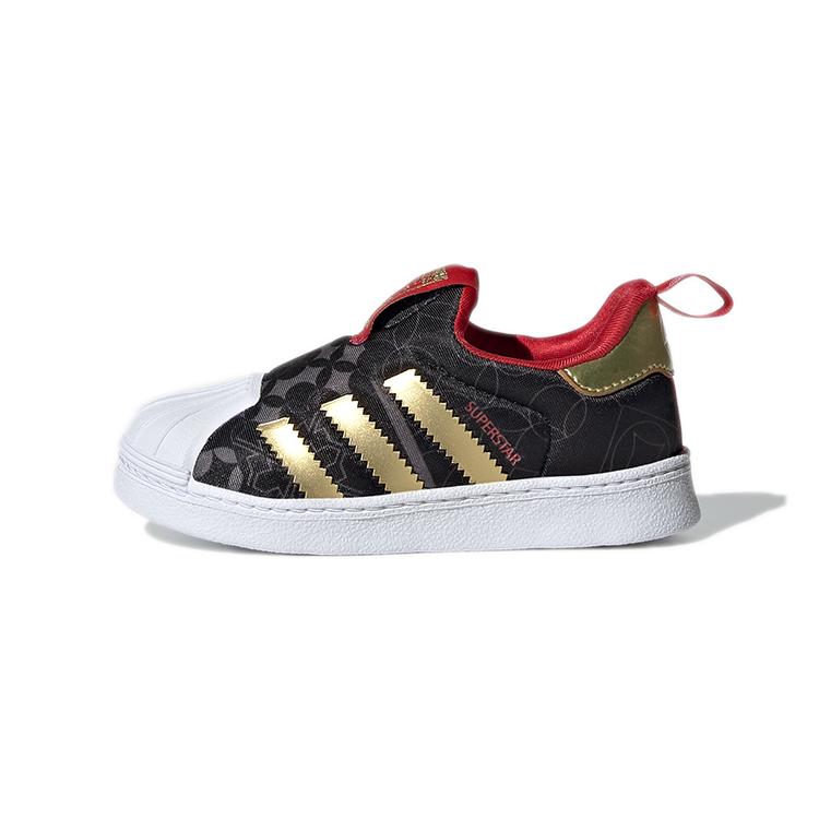 Adidas Originals Superstar 360 I Abrasion Resistant Low top Toddler Shoes Black Gold Infant And Toddler GX6337