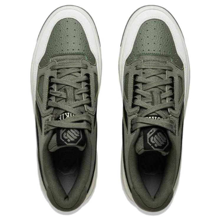 Li Ning Rising Stars Скользкие Устойчивые Амортизирующие Износостойкие Низкие Скейтбордические Кроссовки Унисекс Зеленый Черный ABCV007-5