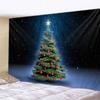 Christmas Tapestry Home Wall Hanging Polyester Snow Scene Christmas Tree Santa Claus Elk Background Cloth Home Decoration Gift
