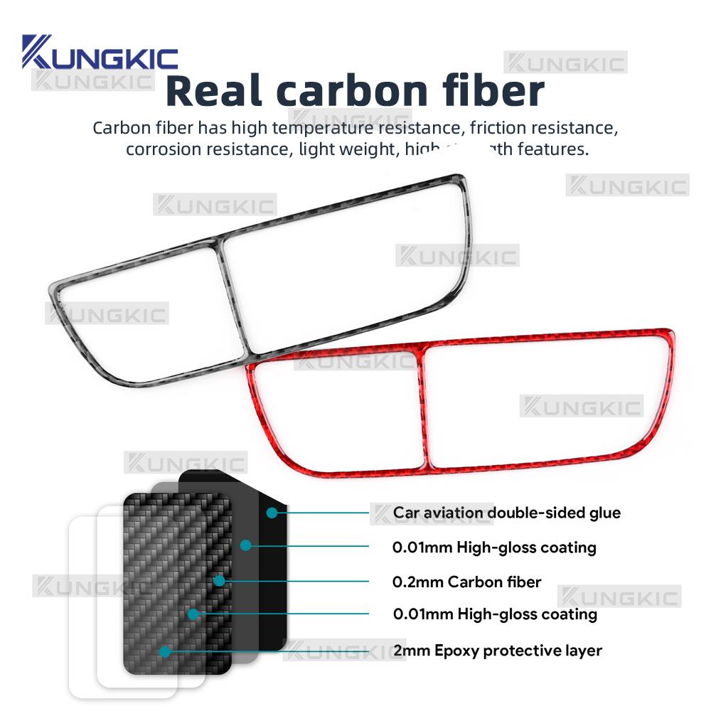 Real Soft Carbon Fiber Sticker For Kia EV6 GT EV 2022 2023 2024 2025 LHD RHD Car Headlight Button Switch Decor Interior Trim