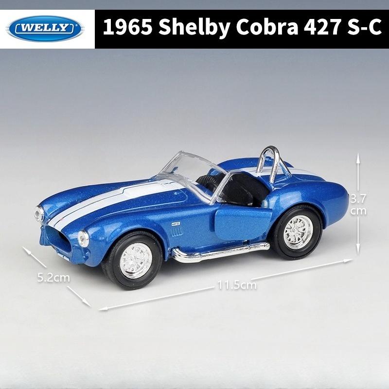 Масштаб 1/36 1965 Shelby Cobra 427 S-C Симуляция Модель автомобиля из сплава Машинка-инерционка Игрушка Детский Подарок Мальчику Миниатюрная Машинка