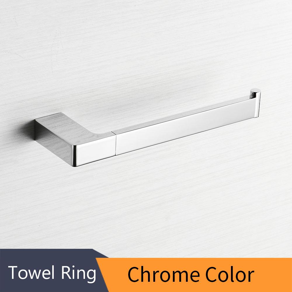 Metal Bathroom Series European Modern Towel Ring Toilet Paper Holder Cup Holder Robe Hook Bathroom Hardware FM-5700