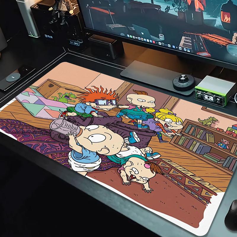 Rugrats Cartoon Color Mouse Pad Large Gaming Table Cushion Non-slip Laptop Tablet Big Mousepad XXL Mat Mini PC Playmat With Lock edge