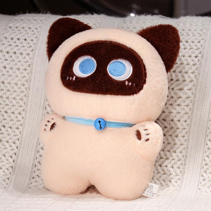 35 см Каваийная Плюшевая Игрушка Черный Кот с Большими Глазами, Кукла, Мягкое Набивное Животное, Подушка-Подушка Кот, Подарок на День Рождения для Детей, Декор для Дома