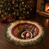 Comfortable Barefoot Mat Christmas Round Area Rug, 3D Optical Illusion Carpet, Stain & Wear Retro Style Floor Pad Resistant Throw Rug for Living Room