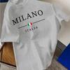 Summer Fashion Men's T-shirt 100% Pure Cotton Printed Casual Milan Italian Soft and Breathable Short-sleeved T-shirt for Men