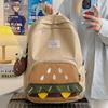 Hamburger Cartoon Nylon Casual Backpack With Dual Color Design For Daily Use