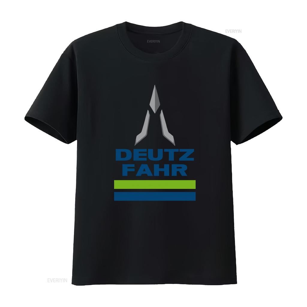 Deutz Fahr Logo Print T Shirt for Men Stylish and Comfortable vintage Washed graphic Slightly Unisex Versatile homme Casual