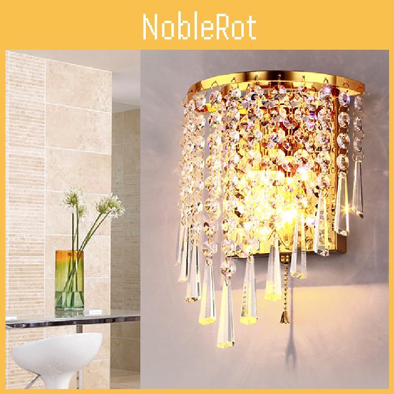 Wall Crystal Elegant Sconce With Led Light For Home Bedroom And Space Living