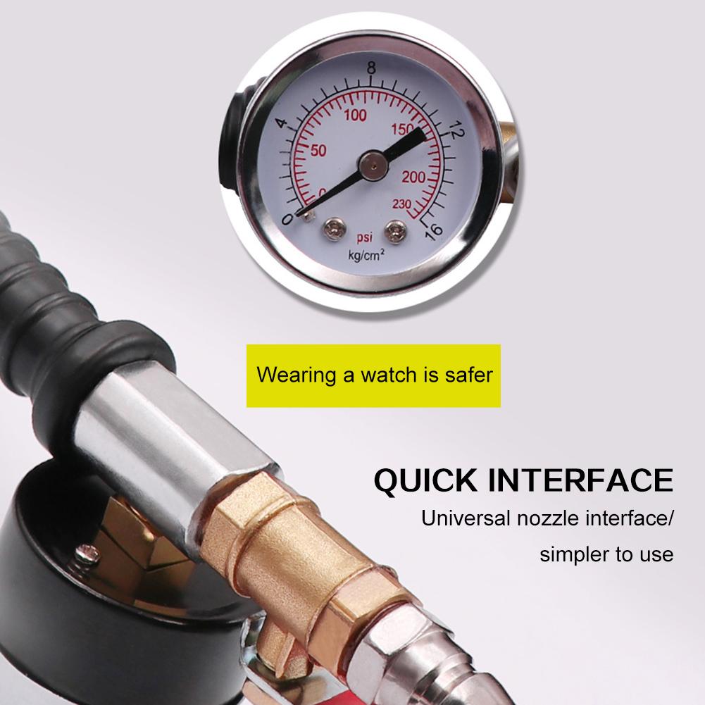 Air Tyre Pressure Inflator Gauge,Tire Inflator With Pressure Gauge Nozzle Accessory,Digital Display Tire Pressure Gauge