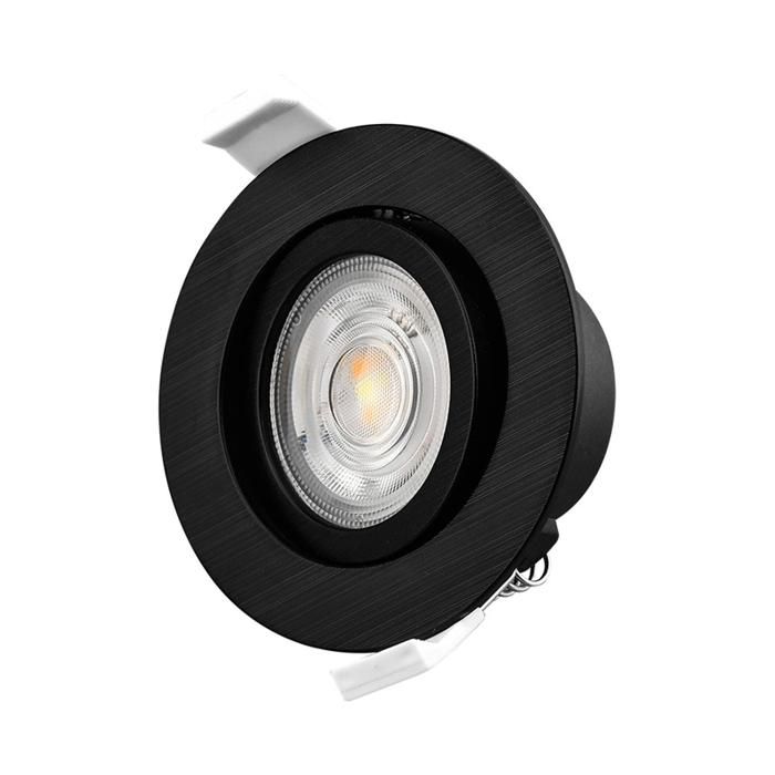 Spot LED encastrable 3en1 rond noir 7W IP20 Dimmable