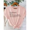 Retirement Themed Pickleball Retired Call anytime Pileball Fun Text Print Fashionable Retro Style Women's Short Sleeve Shirt Spring and summer casual