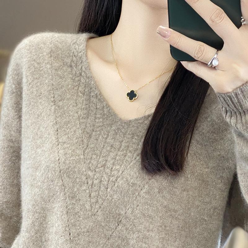Женский кашемировый свитер Qinghe cashmere 30% кашемир 70% шерсть Женский осенне-зимний кашемировый свитер мягкий и теплый