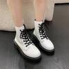 Spring and Autumn Fashion Women's Boots  High Quality Spring and Autumn Medium Heel Round Toe Short Lace Up Women's Boots