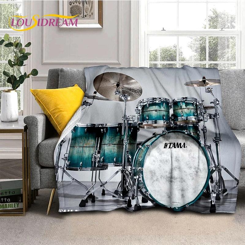 Music Instruments Drum Kit Drum Set Blanket,Soft Throw Blanket for Home Bedroom Bed Sofa Picnic Travel Office Cover Child Gift