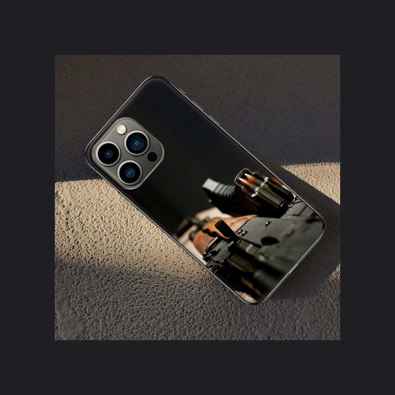 Прочный и надежный чехол для телефона AK47 для Apple iPhone 16E 16 Pro Max 15 Plus Мягкий 13 12 Mini Чехол 11 14 Pro Max Capa 8 7 SE Sh