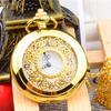 Vintage Bronze Quartz Pocket Watch Men Women Exquisite Hollow Digital Pocket Watch