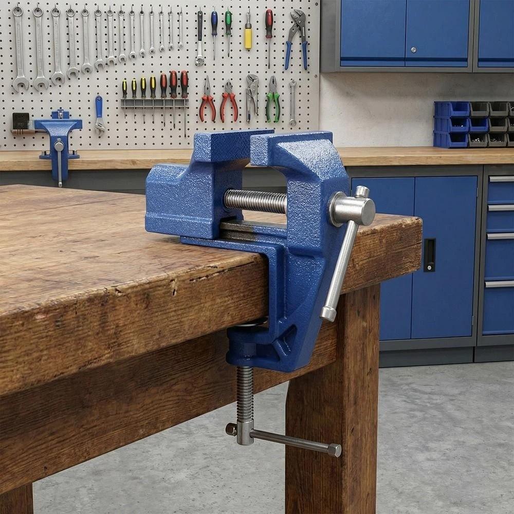 Non-Slip Jaw Portable Small Vice Cast Steel Compact Clamp Making Table Clamp Woodworking