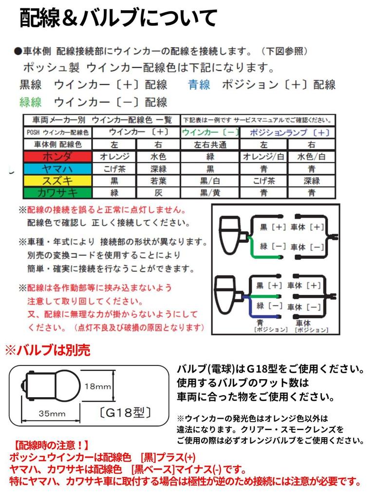 POSH 095091-06 Motorcycle Goods Classical Turn Signals 71 Type