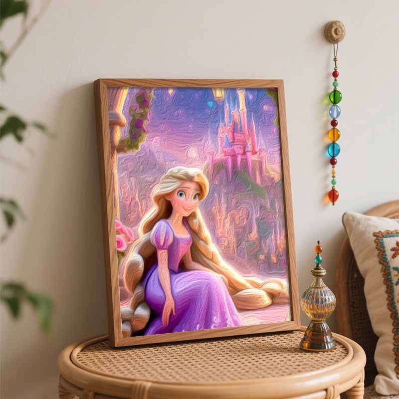 Disney Рапунцель картина маслом искусство принцесса замок ручная работа DIY картина домашний декор подарок