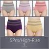 5Pcs Women's Panty Underwear Underwear High Waist Underwear Cotton Panties Women's Plus Size Underwear
