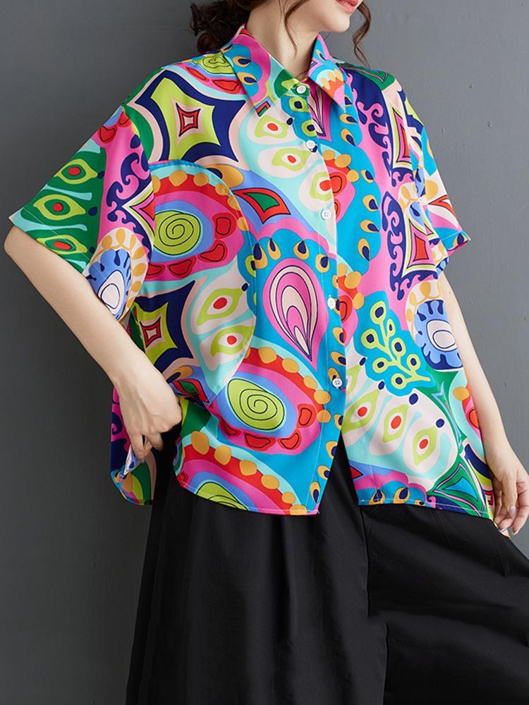 Xitao Модная свободная повседневная женская рубашка с принтом нерегулярной формы WLD20202