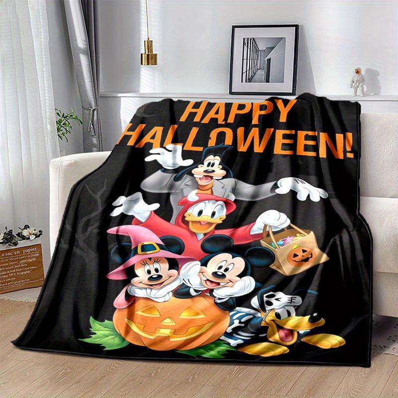 1pc, Happy Halloween! Celebrate with Disney Characters on a Cozy Home Decor Blanket. Perfect as a Gift, Flannel Throw Blanket, Ideal for Bedroom