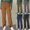 Women's New Autumn and Winter Thickened Corduroy Elastic Waist Straight Casual Trousers Female