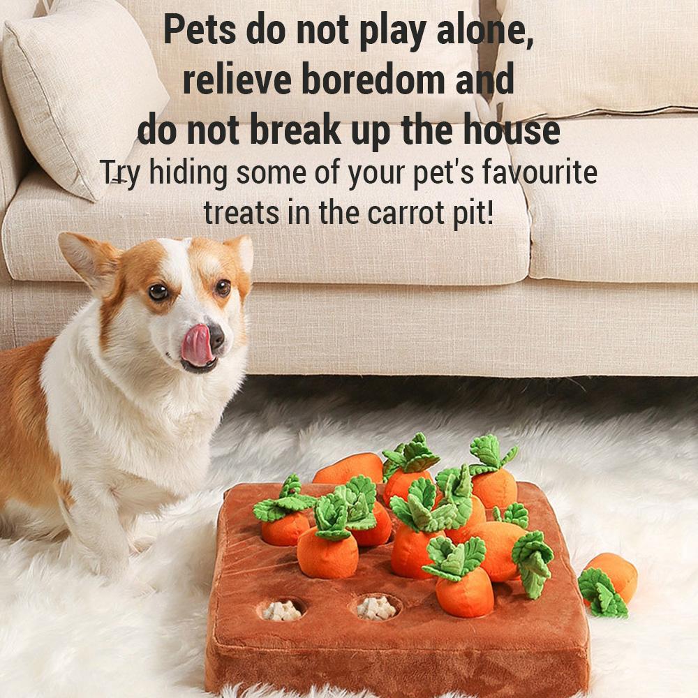 Carrot Interactive Dog Carrot Plush Toy Enrichment Dog Snuffle Puzzle Toys Cute Carrot Harvest Toy