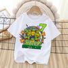 Teenage Mutant Ninja Turtles Birthday Digital Cartoon Pattern Summer Casual Polyester Comfortable Short Sleeve Top T-shirt