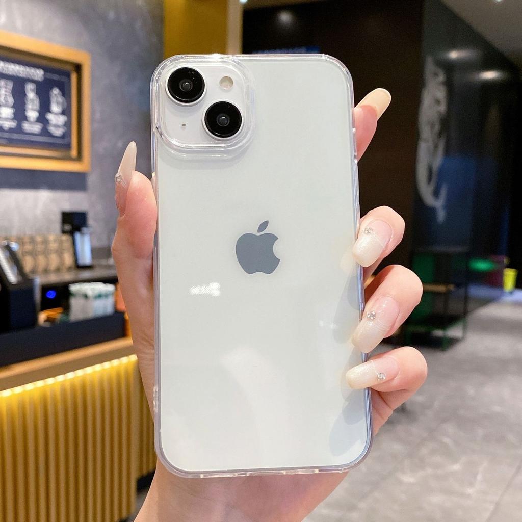 Мягкий прозрачный чехол для телефона конфетного цвета для iPhone 16 15 14 13 12 11 Pro X XS Max XR 8 7 Plus Mini Прозрачный противоударный бампер