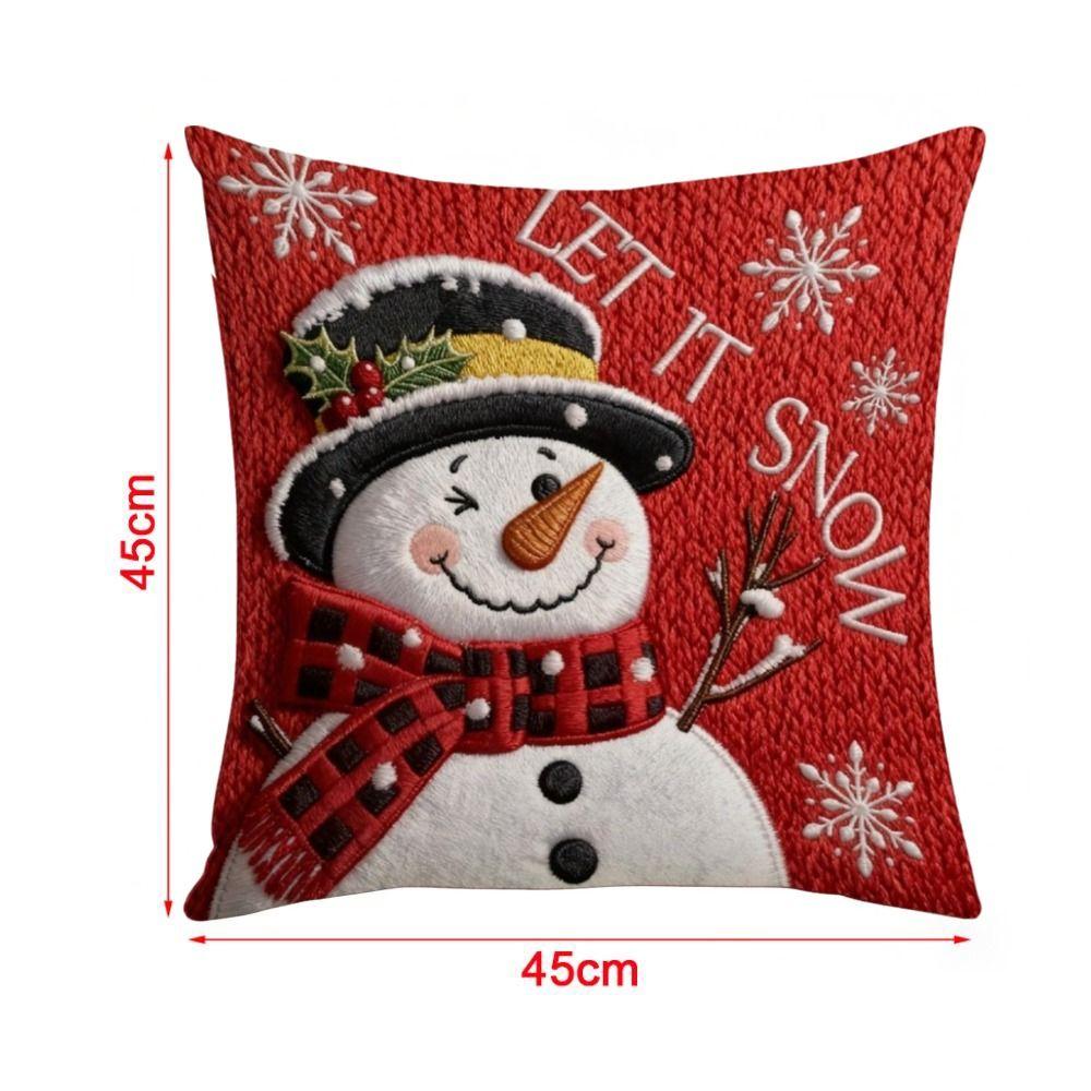 Machine Washable Christmas Pillow Covers 45x45 cm Square Pillow Case Holiday Season