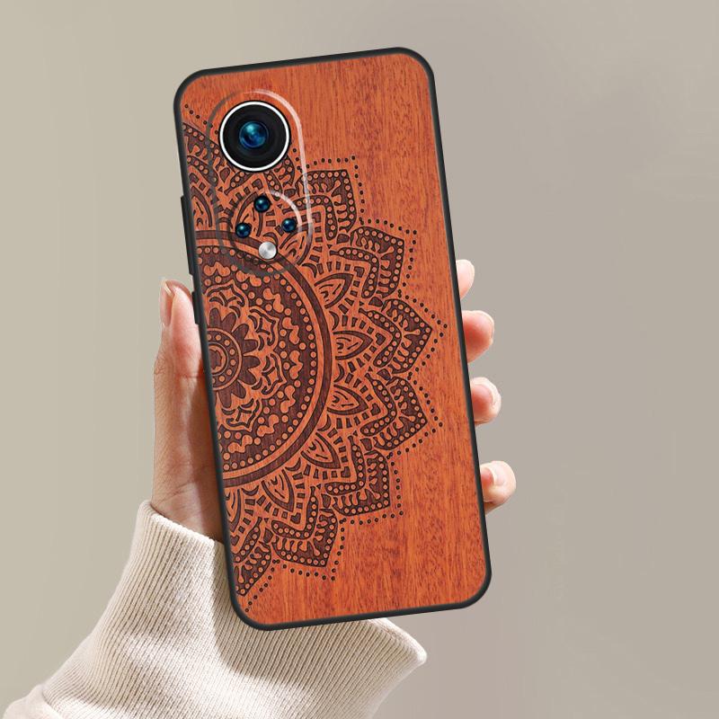 Деревянный Чехол- Mandala Цветочный Для Honor Magic 5 6 7 8 Pro 200 400 Lite 50 70 90 Win RT X8c X8b X9a X9b X9c X9d Чехол
