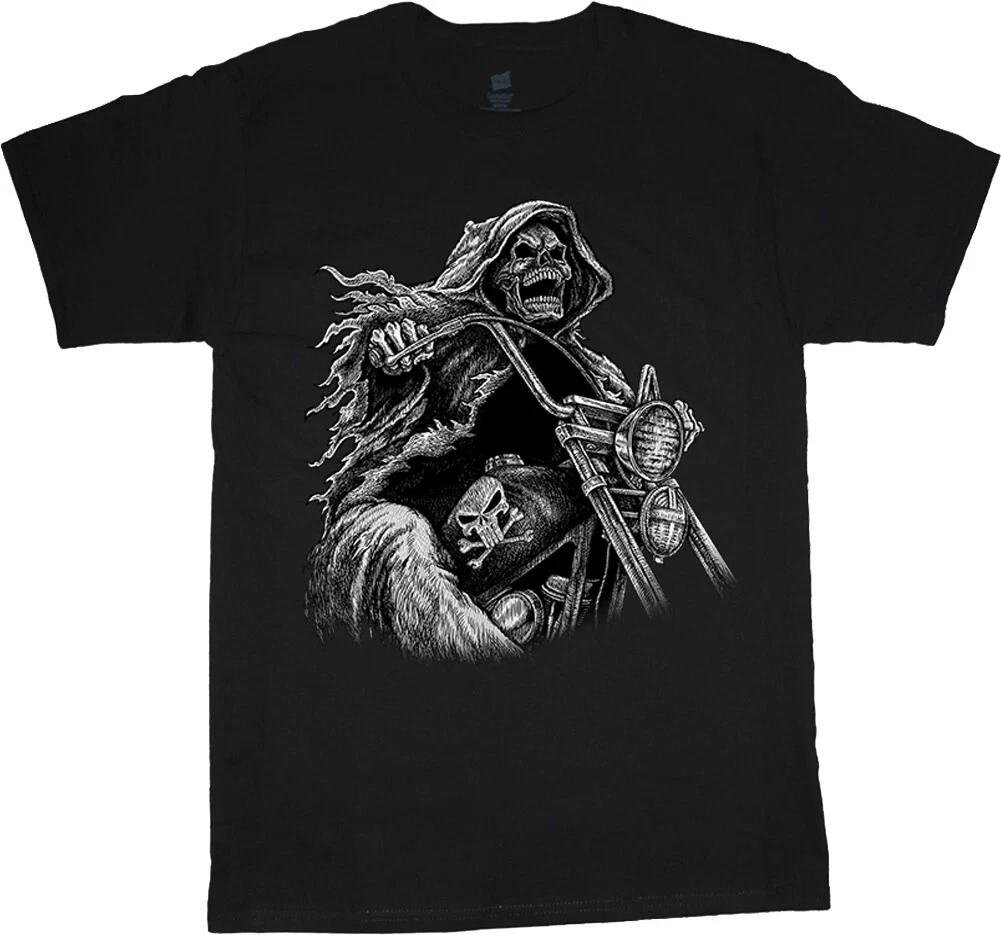 Grim Reaper Shirt Mens Graphic Tees Biker Shirt Mens Clothing Accessories Gifts
