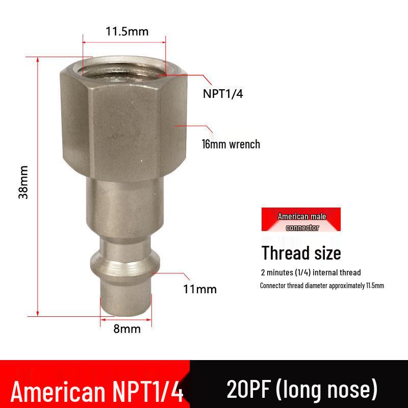American NPT Quick Self-Locking Pneumatic Connector for Small Air Hammer Tools