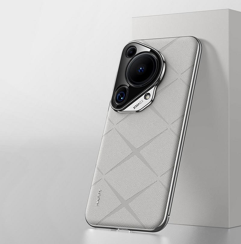 Роскошный Чехол из Однотонной Кожи + Защита Объектива Камеры Для Huawei Pura 70 Ultra Pura 70 Pro P60 Pro P60 Жесткий Тонкий Чехол с Хорошей Текстурой
