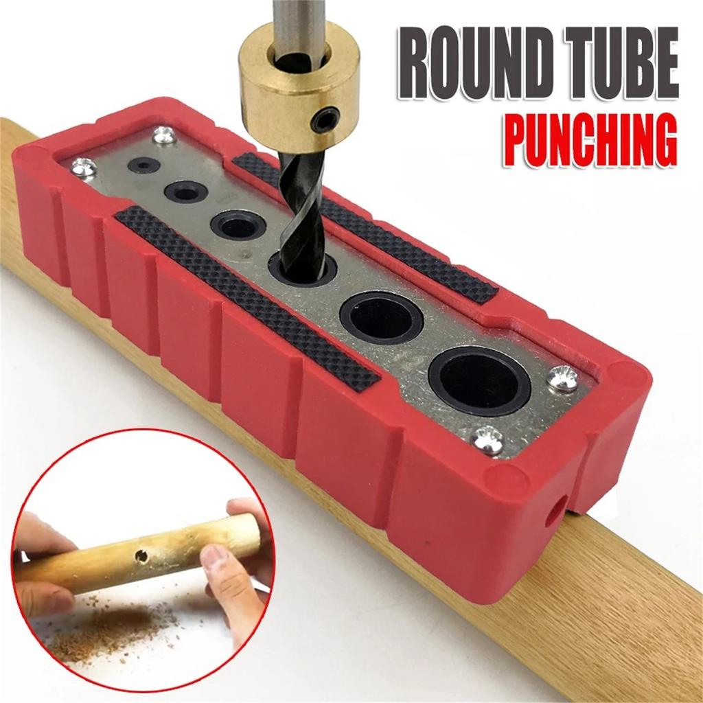 2 12mm Vertical Pocket Hole Jig 9 Hole Drill Bit Guide Jig Positioner Locator CNC Engraving Scale Wood Panel Hole Puncher Locator Woodworking