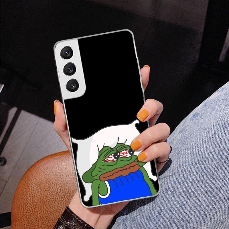 Милые лягушки Вечеринка Грустный Пепе Чехол для телефона Samsung Galaxy S26 S25 Edge S23 S24 Ultra S22 Plus S21 S20 FE Уникальная крышка Мягкий чехол G